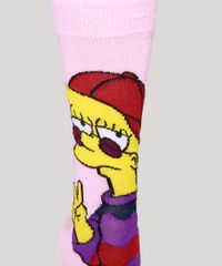 Meia-Masculina-Cano-Alto-Lisa-Simpson-Rosa-Claro-9980731-Rosa_Claro_4
