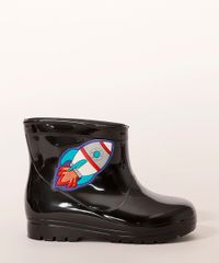 Galocha-Infantil-Luelua-Astronauta-e-Foguete-Preta-9987654-Preto_2