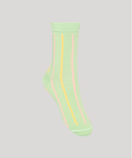 Meia-Feminina-Cano-Alto-Listrada-Verde-9977765-Verde_1