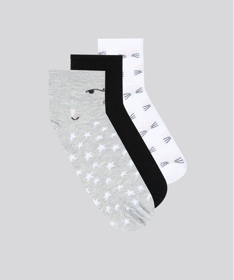 Kit-de-3-Meias-Femininas-Cano-Medio-Estampadas-Multicor-9146526-Multicor_1
