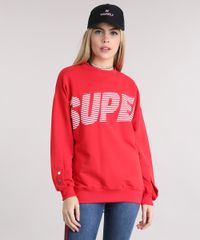 Blusao-Feminino--Super--em-Moletom-com-Botoes-Decote-Redondo-Manga-Longa-Vermelho-9133275-Vermelho_1
