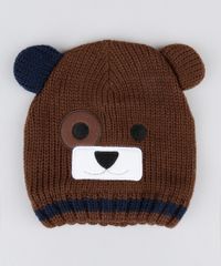 Gorro-Infantil-com-Bordado-de-Urso-Marrom-8868163-Marrom_1