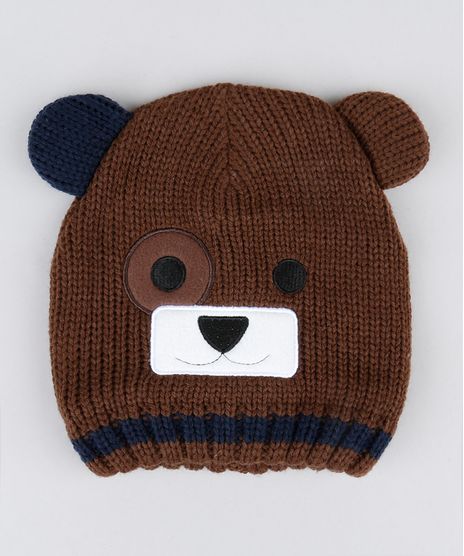 Gorro-Infantil-com-Bordado-de-Urso-Marrom-8868163-Marrom_1