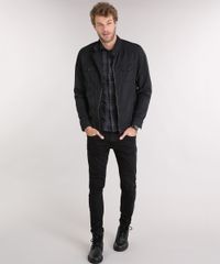 Camisa-Masculina-Slim-Xadrez-Manga-Longa-Chumbo-8856170-Chumbo_3