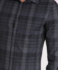 Camisa-Masculina-Slim-Xadrez-Manga-Longa-Chumbo-8856170-Chumbo_4