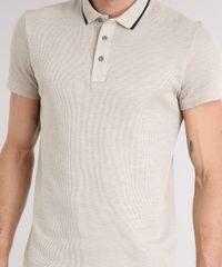 Polo-Masculina-Slim-Fit-em-Malha-Texturizada-Manga-Curta-Bege-9114976-Bege_4