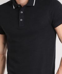 Polo-Masculina-Slim-Fit-em-Malha-Texturizada-Manga-Curta-Preta-9114976-Preto_4