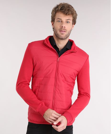 Jaqueta-Masculina-Puffer-com-Moletom-Gola-Alta-Vermelha-8873227-Vermelho_1