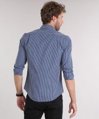 Camisa-Masculina-Comfort-Xadrez-Manga-Longa-com-Bolso-Azul-Marinho-8826552-Azul_Marinho_2