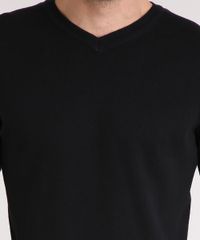 Sueter-Masculino-Basico-em-Trico-Manga-Longa-Gola-V-Preto-8848759-Preto_4
