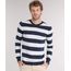Sueter-Masculino-Listrado-em-Trico-Manga-Longa-Gola-V-Azul-Marinho-8848785-Azul_Marinho_1