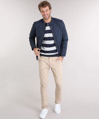 Sueter-Masculino-Listrado-em-Trico-Manga-Longa-Gola-V-Azul-Marinho-8848785-Azul_Marinho_3