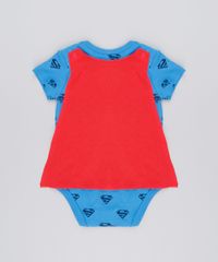 Body-Infantil-Super-Homem-Estampado-com-Capa-Manga-Curta-Decote-Redondo-em-Algodao---Sustentavel-Azul-8928774-Azul_2
