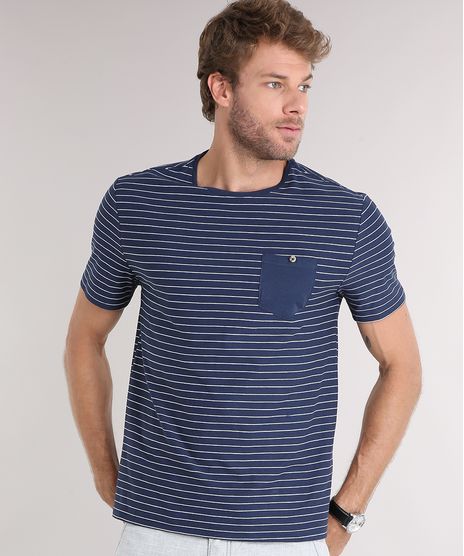 Camiseta-Masculina-Listrada-com-Bolso-Manga-Curta-Gola-Careca-Azul-Marinho-9028753-Azul_Marinho_1