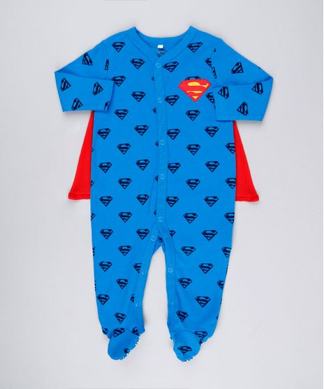 Macacao-Infantil-Super-Homem-Estampado-com-Capa-Removivel-em-Algodao---Sustentavel-Azul-8928646-Azul_1