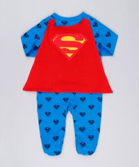 Macacao-Infantil-Super-Homem-Estampado-com-Capa-Removivel-em-Algodao---Sustentavel-Azul-8928646-Azul_2