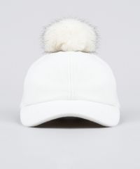 Bone-Feminino-com-Pompom-Aba-Curva-em-Feltro-Off-White-9196763-Off_White_1