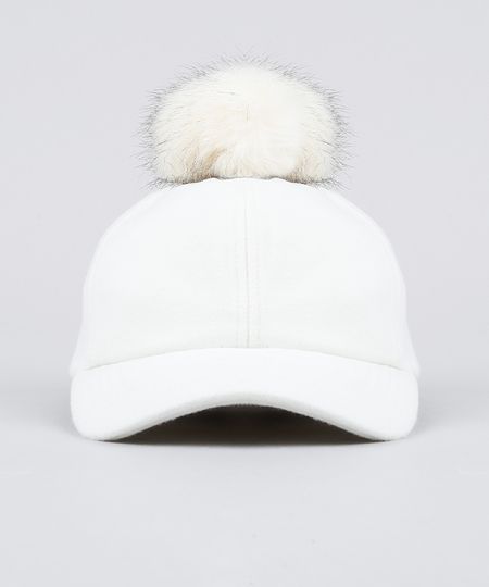 Bone-Feminino-com-Pompom-Aba-Curva-em-Feltro-Off-White-9196763-Off_White_1