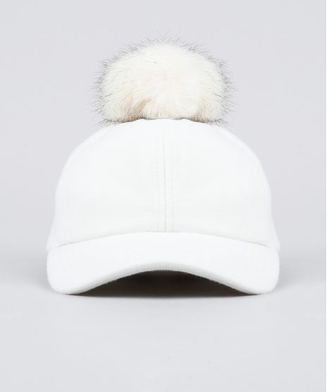 Bone-Feminino-com-Pompom-Aba-Curva-em-Feltro-Off-White-9196763-Off_White_1