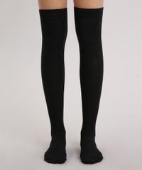 Meia-Feminina-5-8-Canelada--Preta-9140041-Preto_4