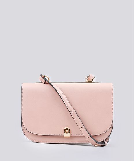 Bolsa-Feminina-Transversal-com-Fecho-de-Metal-Rose-8883233-Rose_1
