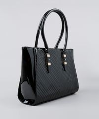 Bolsa-Feminina-Shoulder-em-Verniz-com-Textura-Preta-8872713-Preto_3