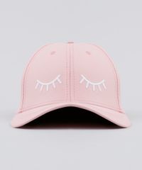 Bone-Feminino-com-Bordado-Olhos-Aba-Curva-Rose-9200528-Rose_1
