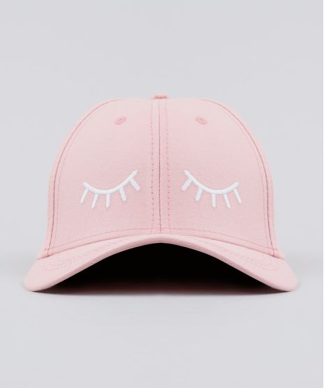 Bone-Feminino-com-Bordado-Olhos-Aba-Curva-Rose-9200528-Rose_1