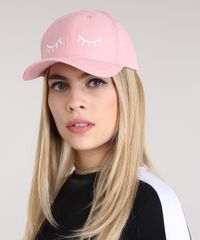 Bone-Feminino-com-Bordado-Olhos-Aba-Curva-Rose-9200528-Rose_2