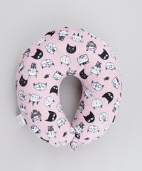 Kit-de-Apoio-de-Cabeca---Tapa-Olho-Estampado-de-Gatinhos-Rose-9117695-Rose_2