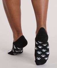 Meia-Sapatilha-com-Estampa-de-Gatinho--Preta-9146574-Preto_3