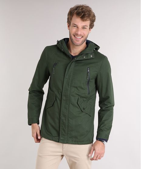 Parka-Masculina-com-Capuz-Gola-Alta-com-Bolsos-Verde-Militar-8841713-Verde_Militar_1