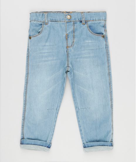 Calca-Jeans-Infantil-com-Forro-em-Malha--Azul-Claro-9100200-Azul_Claro_1