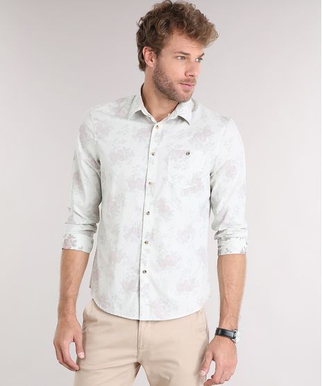 Camisa-Masculina-Comfort-Estampada-Floral-Manga-Longa-com-Bolso-Bege-Claro-8859416-Bege_Claro_1