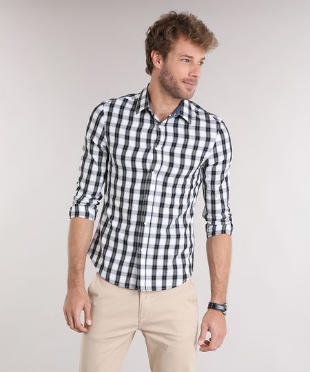 Camisa-Masculina-Slim-Xadrez-Manga-Longa-Off-White-8897727-Off_White_1 Camisa-Masculina-Slim-Xadrez-Manga-Longa-Off-White-8897727-Off_White_1