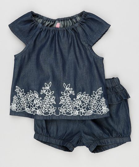 Conjunto-Infantil-Jeans-de-Blusa-com-Bordado-Manga-Curta---Short-com-Babados-Azul-Escuro-8920773-Azul_Escuro_1 Conjunto-Infantil-Jeans-de-Blusa-com-Bordado-Manga-Curta---Short-com-Babados-Azul-Escuro-8920773-Azul_Escuro_1