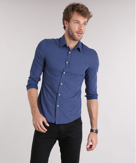 Camisa-Masculina-Slim-Estampada-Manga-Longa-Azul-Marinho-8852738-Azul_Marinho_1