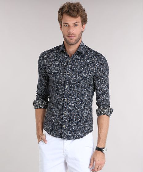 Camisa-Masculina-Slim-Estampada-Floral-Manga-Longa-Preta-9084481-Preto_1