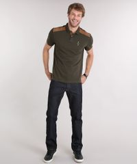 Polo-Masculina-em-Piquet-com-Suede-e-Bordado-Manga-Curta-Verde-Militar-9115129-Verde_Militar_3