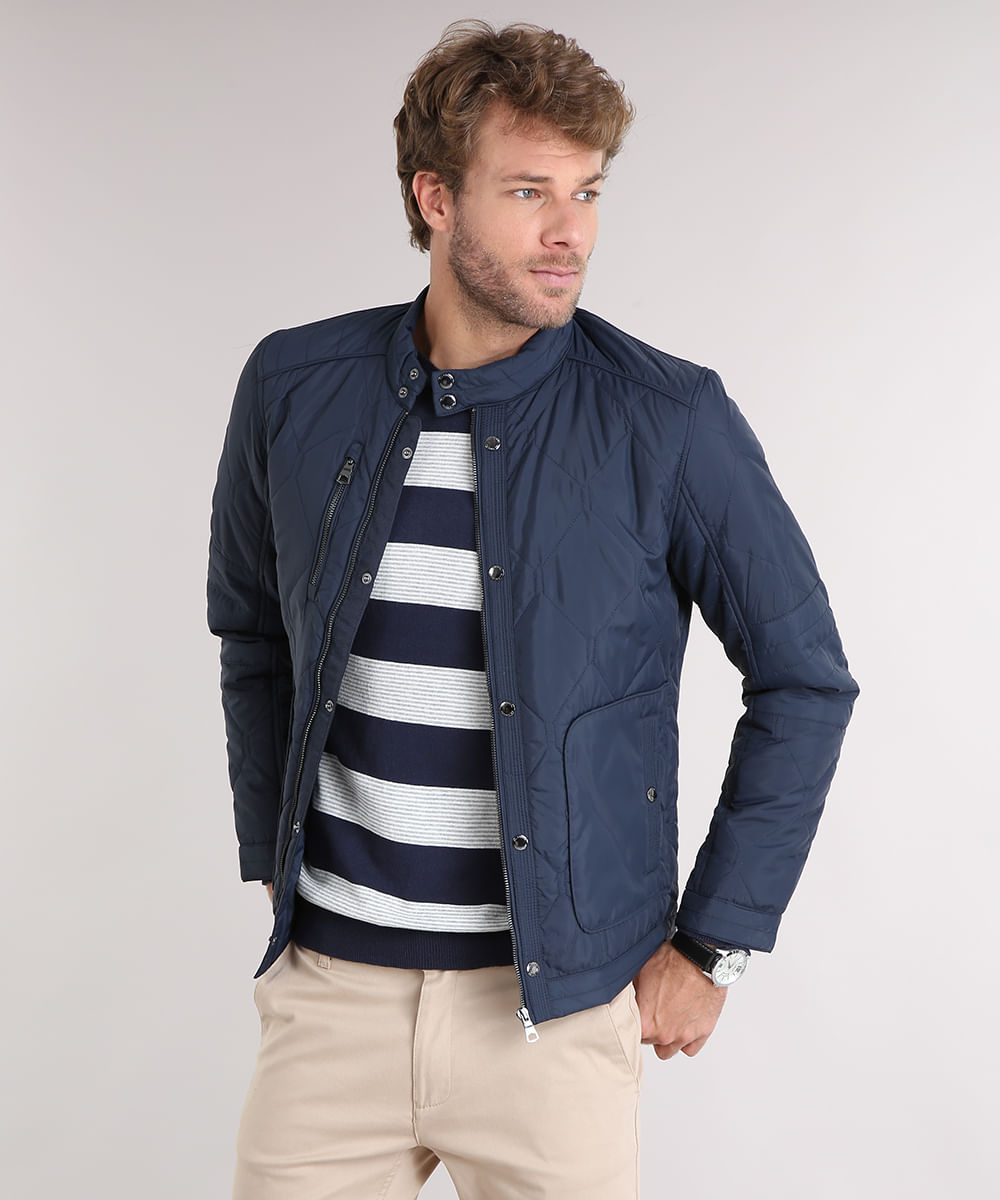 jaqueta matelasse azul marinho