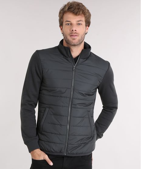 Jaqueta-Masculina-Puffer-com-Moletom-Gola-Alta-Chumbo-8873227-Chumbo_1