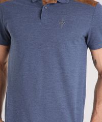 Polo-Masculina-em-Piquet-com-Suede-e-Bordado-Manga-Curta-Azul-9115129-Azul_4