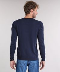 Sueter-Masculino-Basico-em-Trico-Manga-Longa-Gola-V-Azul-Marinho-8848759-Azul_Marinho_2