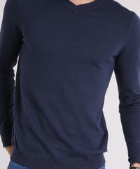 Sueter-Masculino-Basico-em-Trico-Manga-Longa-Gola-V-Azul-Marinho-8848759-Azul_Marinho_4