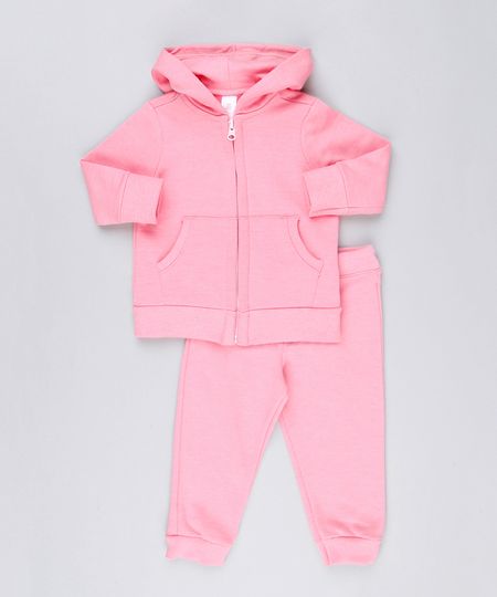 Conjunto-Infantil-de-Blusao-Basico-com-Capuz---Calca-em-Moletom-Rosa-9161186-Rosa_1