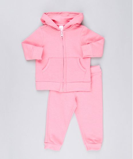 Conjunto-Infantil-de-Blusao-Basico-com-Capuz---Calca-em-Moletom-Rosa-9161186-Rosa_1