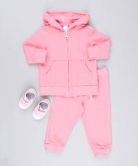 Conjunto-Infantil-de-Blusao-Basico-com-Capuz---Calca-em-Moletom-Rosa-9161186-Rosa_3