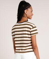 Blusa-Feminina-Cropped-Listrada-com-No-Manga-Curta-Decote-Redondo-Amarelo-Escuro-9465639-Amarelo_Escuro_2
