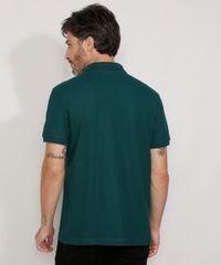 Polo-de-Piquet-Masculina-Basica-Comfort-Manga-Curta-Verde-Escuro-1-9536088-Verde_Escuro_1_2