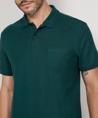 Polo-de-Piquet-Masculina-Basica-Comfort-Manga-Curta-Verde-Escuro-1-9536088-Verde_Escuro_1_4